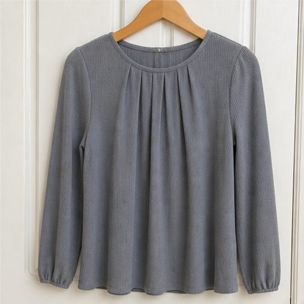 Gray Wrap Blouse